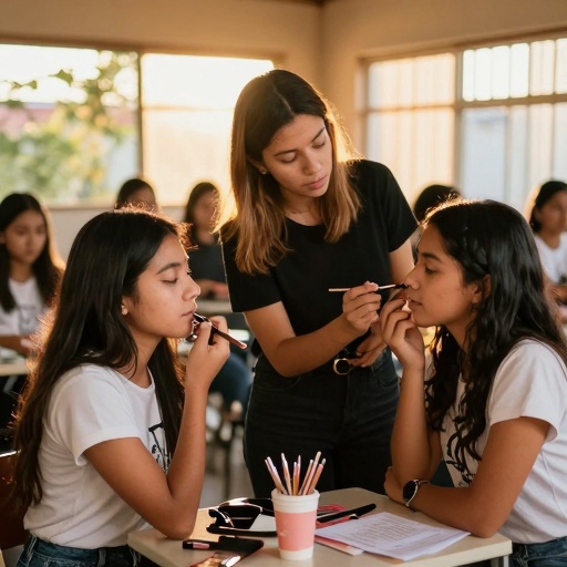 GAD Parroquial Santa Rosa de Flandes impulsa el talento local con curso de automaquillaje