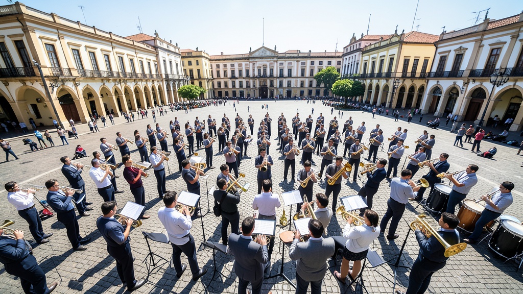 Sexta fecha del certamen de bandas de paz llenó la Plaza de la Administración con música juvenil