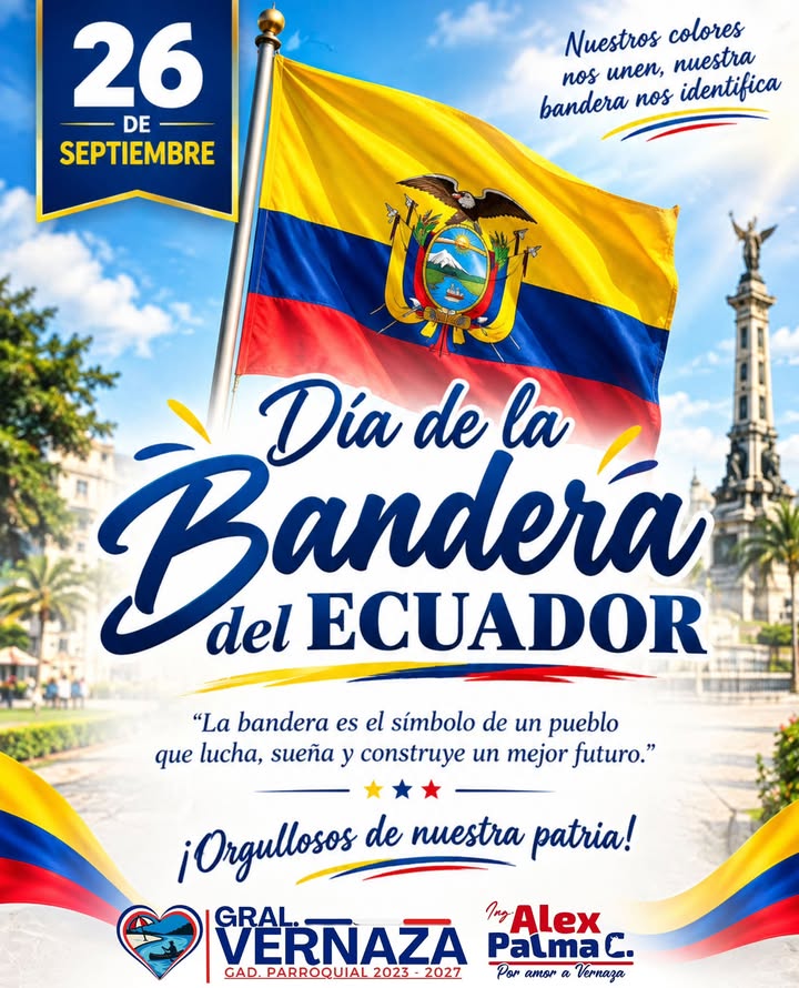 General Vernaza rinde homenaje a la Bandera Nacional con enfoque en el bienestar parroquial
