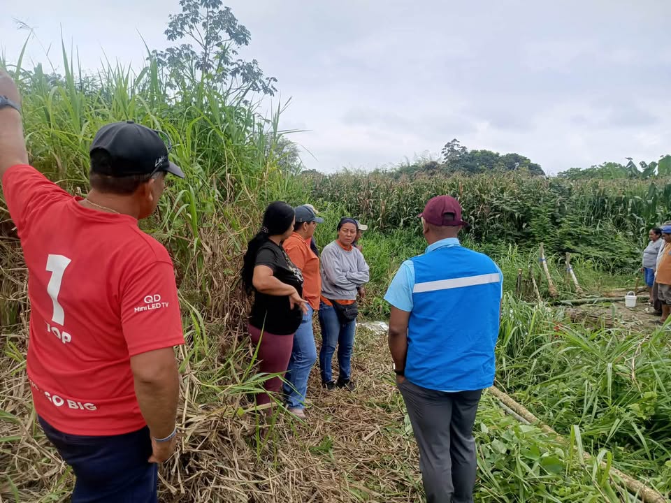 Gestión de Riesgos del Guayas inspecciona zonas afectadas por el río Vinces en Dos Esteros
