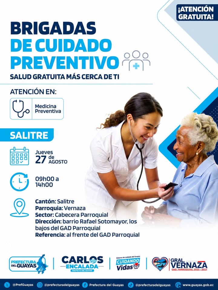 Brigada médica gratuita en Dos Esteros: Salud preventiva para los salitreños
